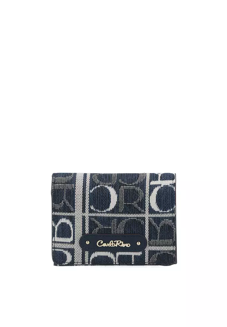 Buy Carlo Rino Dark Blue Carlo GEO Jacquard 2-fold Short Wallet 2026 ...