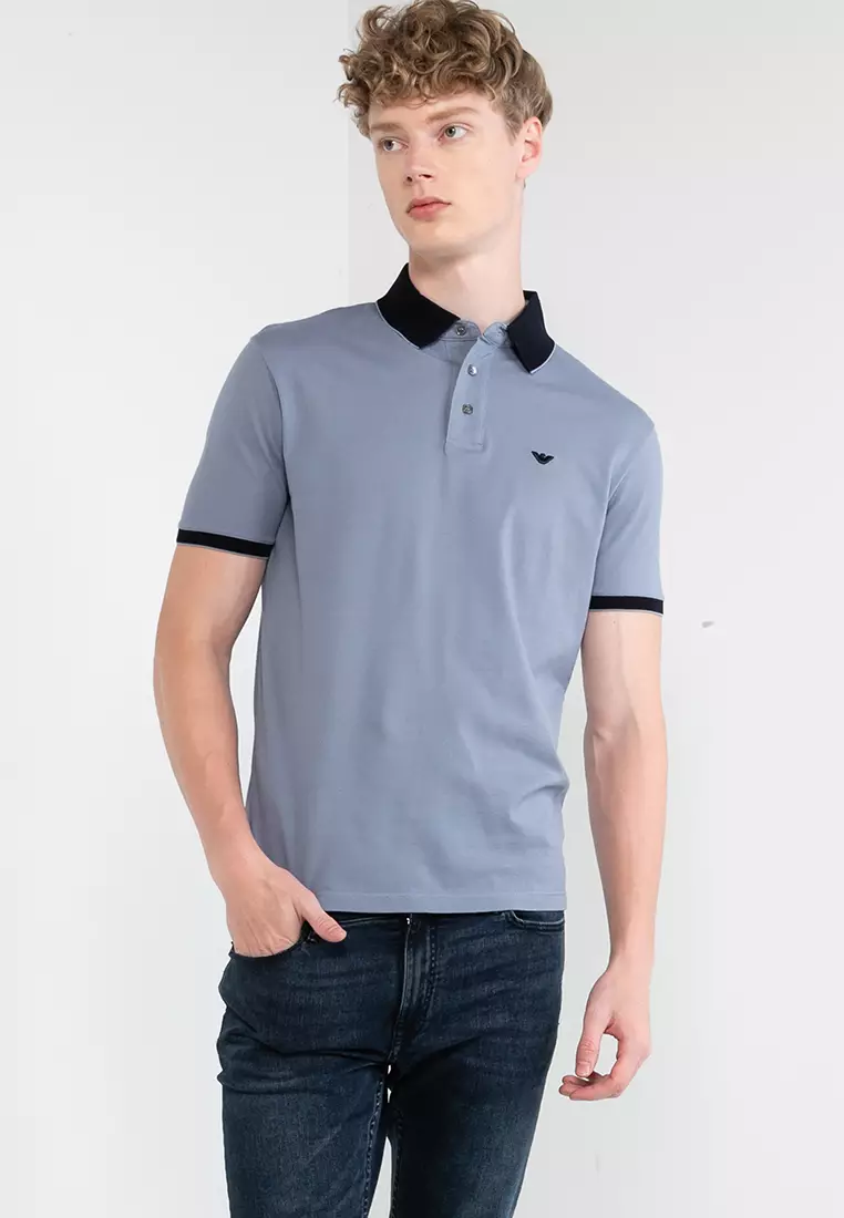 Emporio Armani Logo Embroidered Polo Shirt 2024 Buy Emporio