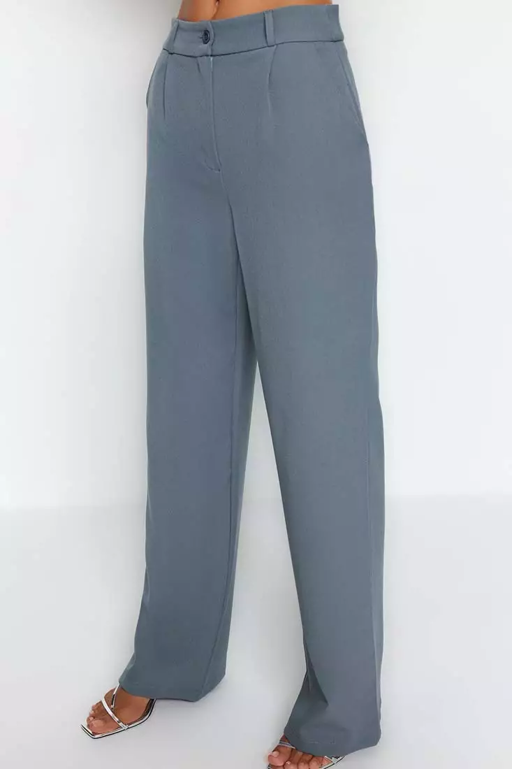 Wide Leg Woven Trousers