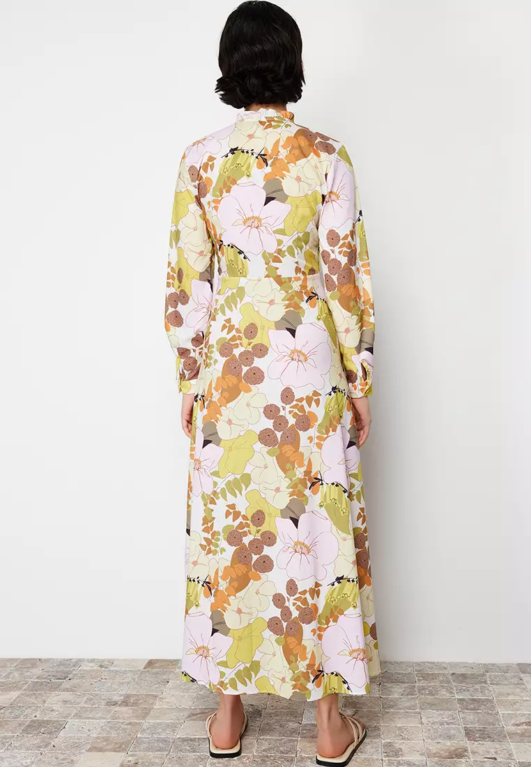 Bow Collar Maxi Dress