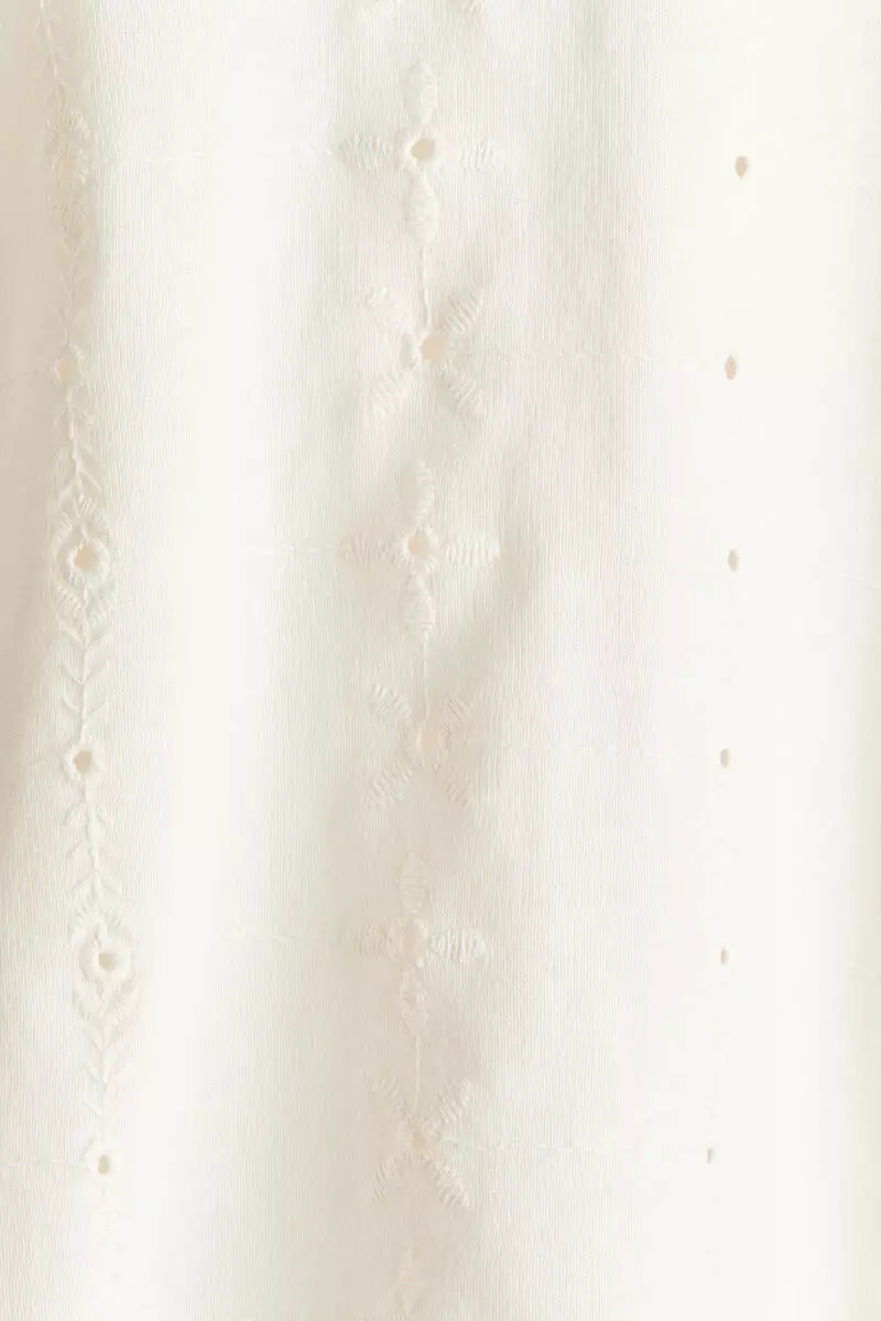 Flutter-sleeved broderie anglaise top
