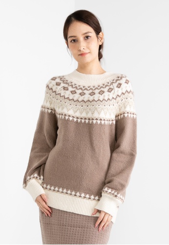GLOBAL WORK brown Causal Knit Pullover B10A5AA0A252BDGS_1