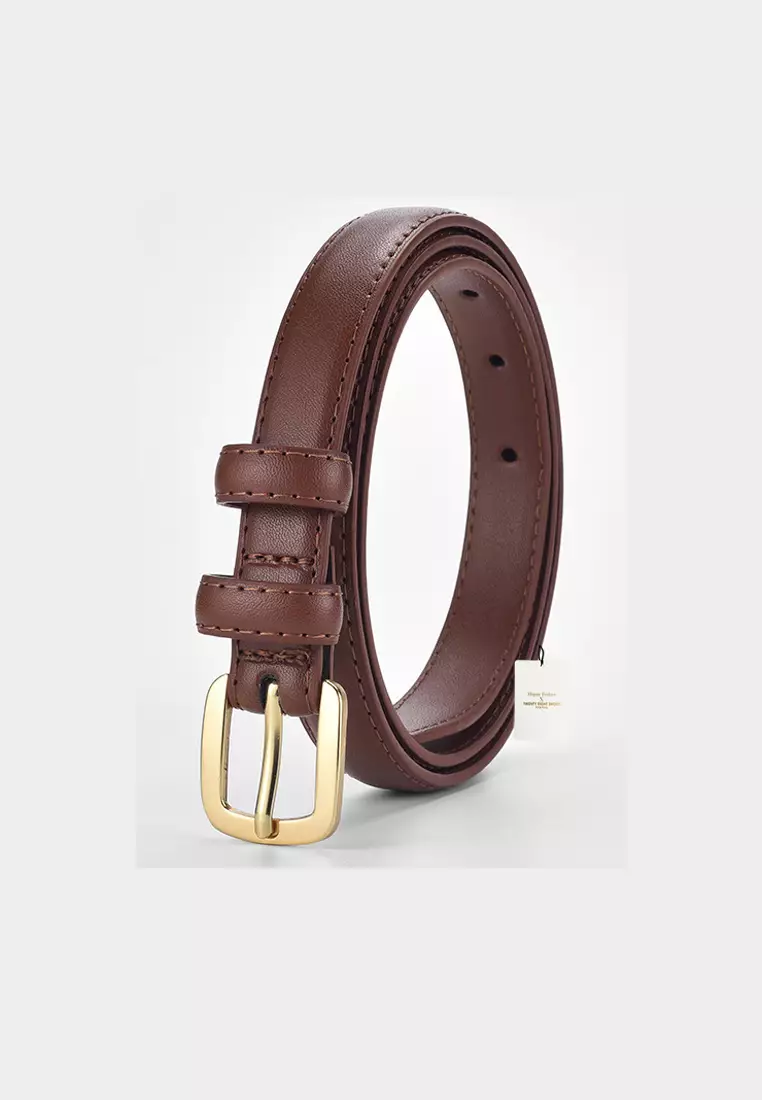 Metal Pin Gold Color Buckle Leather Belt JW CY-155