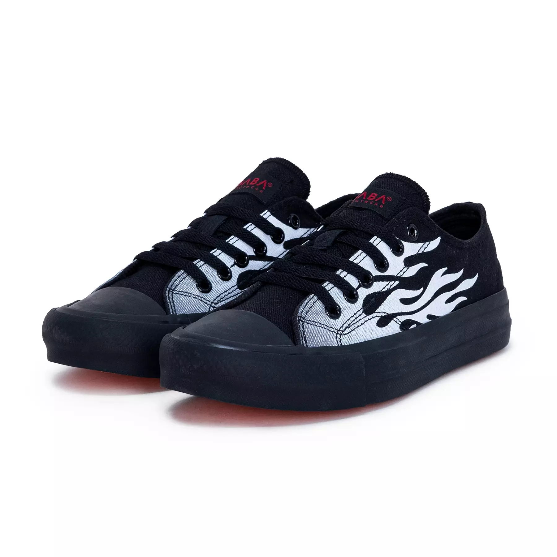 SABA Vintage White Flame All Black - Sepatu Sneakers Casual Pria Wanita
