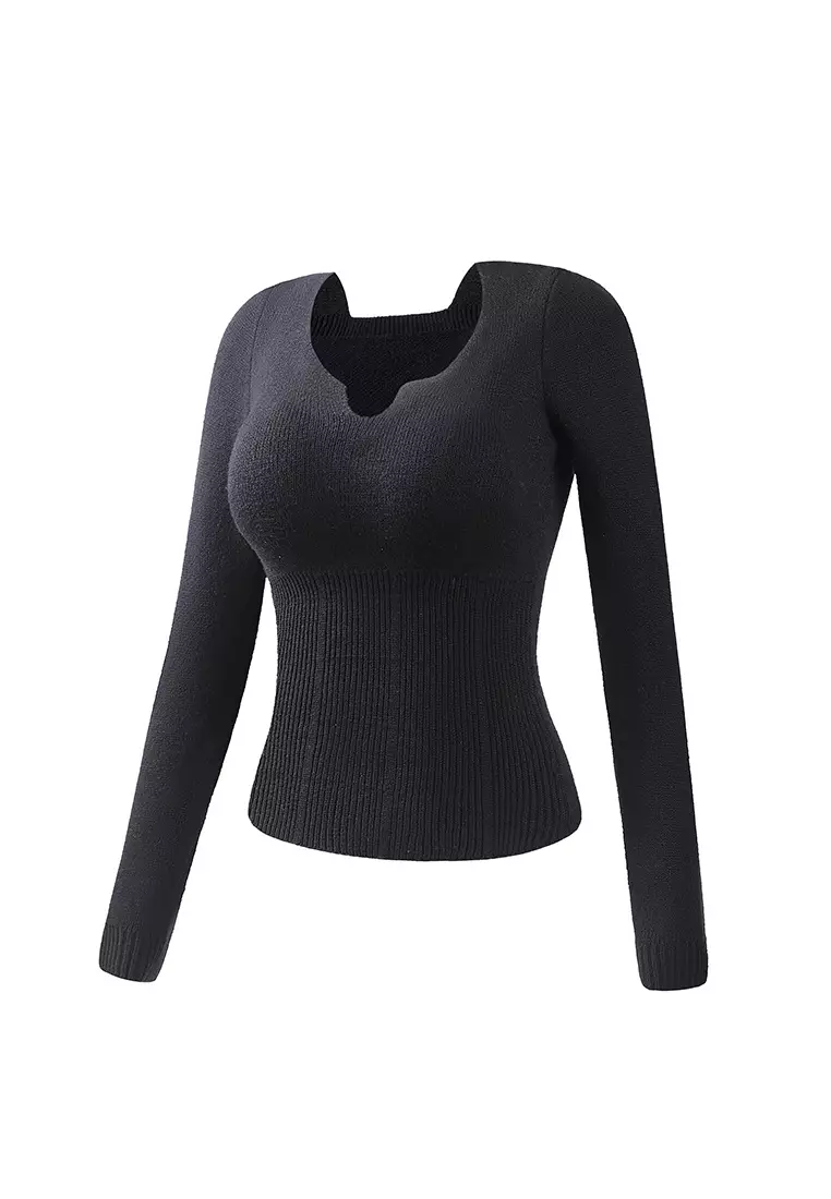 Lara Wool fleece knitted thermal allinone bra with chest pads 2024