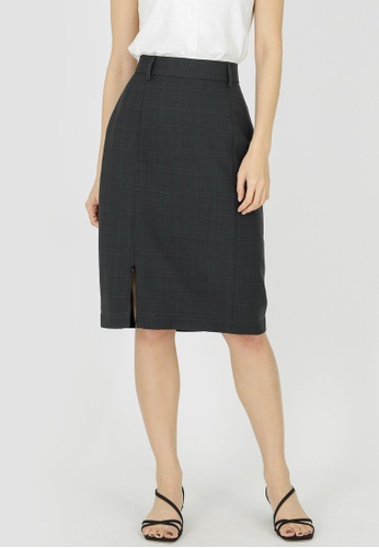 MMRS. Garb grey Marion Split Thigh Skirt - Dark Grey 1687DAA3A6DB51GS_1