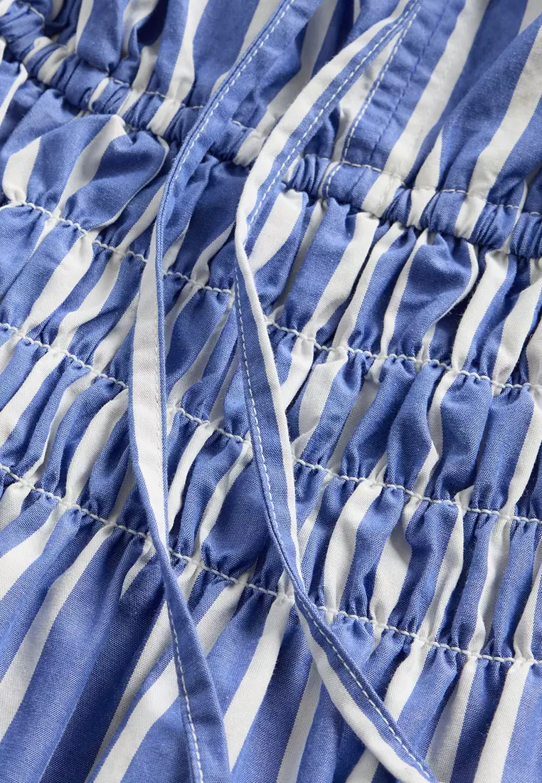 Poplin Smocked Midi Dress