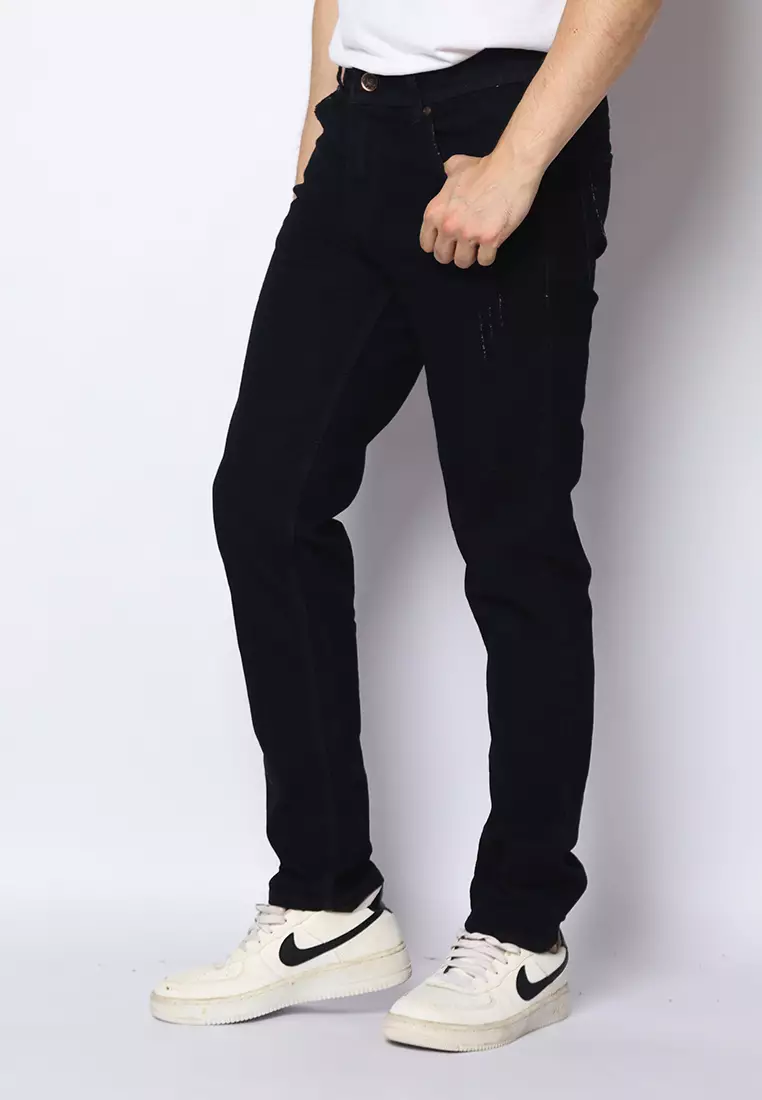 2nd RED Jeans Slim Fit Dared Ripped Hitam 132502