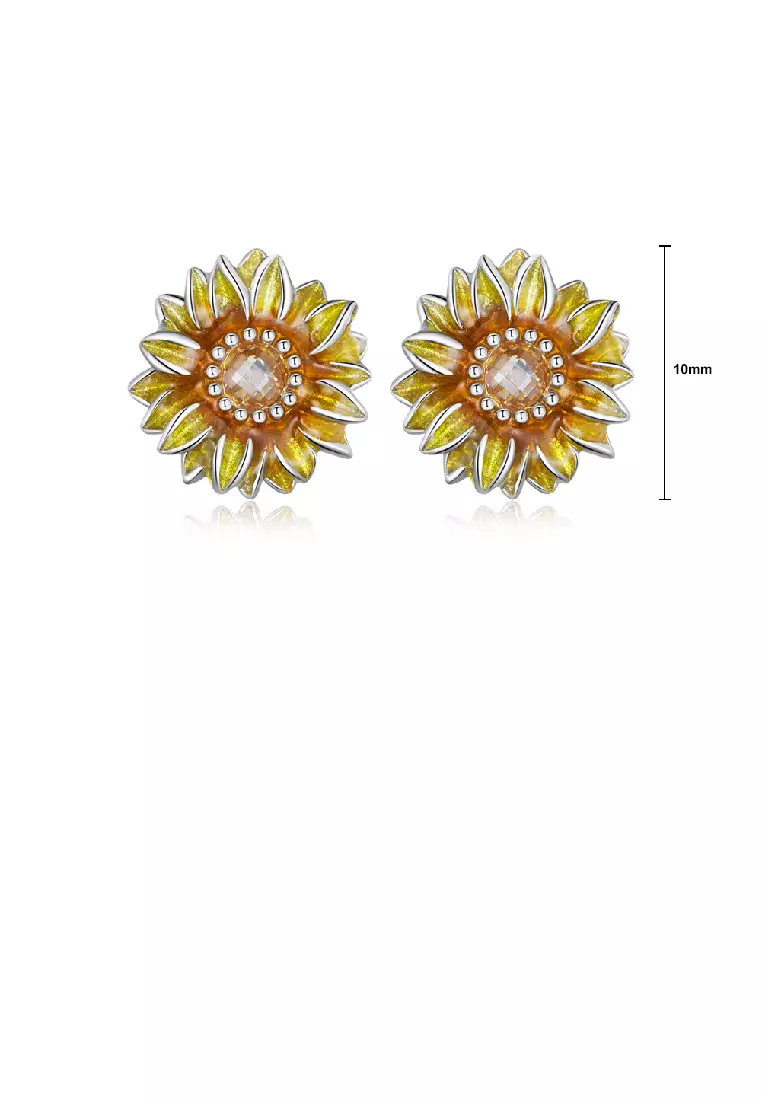 Gold hotsell sunflower earrings