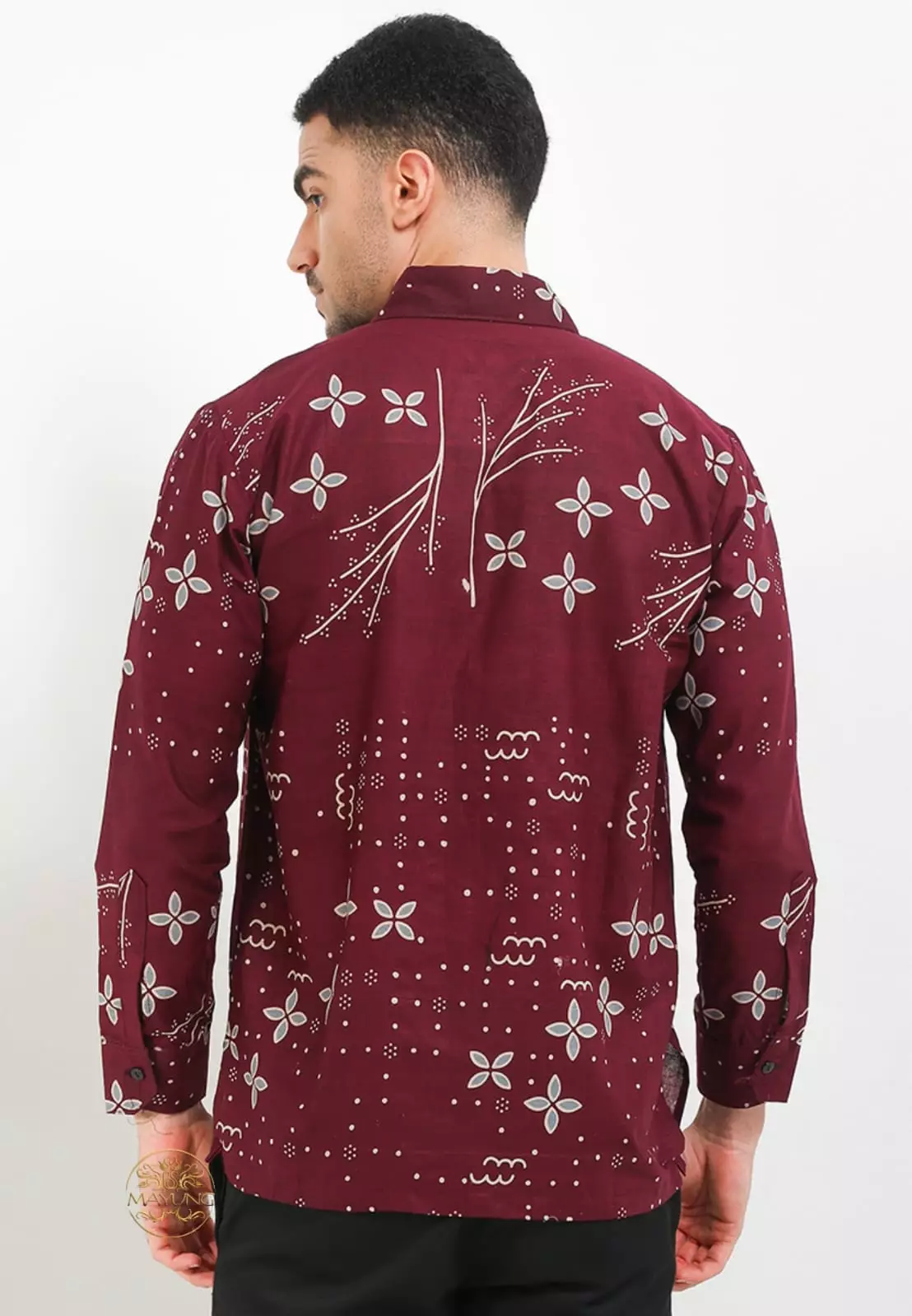 Anjani Burgundy Kemeja Batik Pria Premium Lengan Panjang NLN