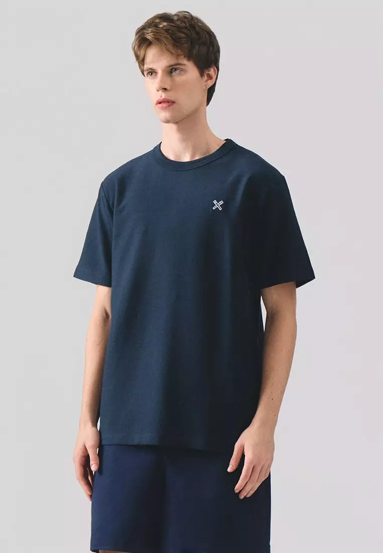 Regular Fit T-Shirt With Neck Binding Finish In Fine Ottoman