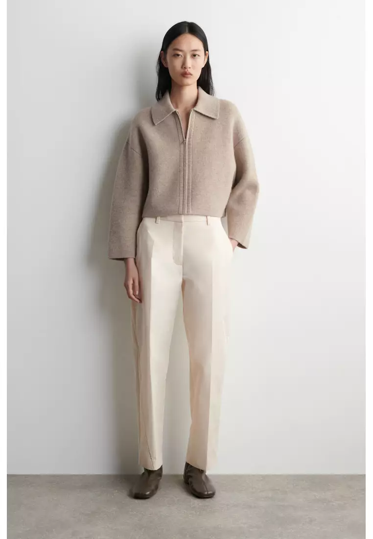 CROPPED KNITTED MERINO WOOL JACKET
