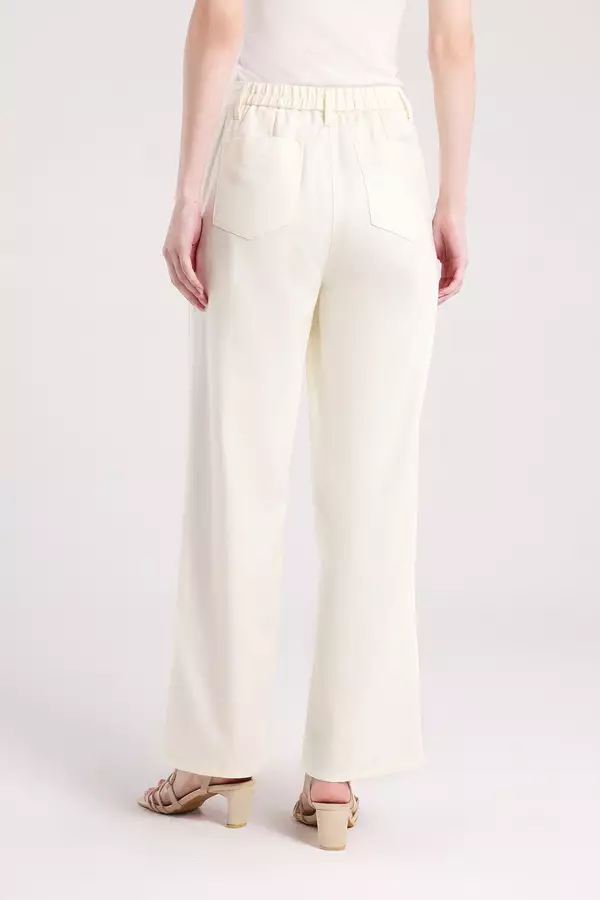 MINIMAL - Ludwig - Celana Lurus Lipit - White Warna White