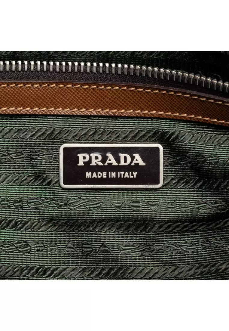 Pre-Loved Prada Leather Trimmed Tessuto Tote
