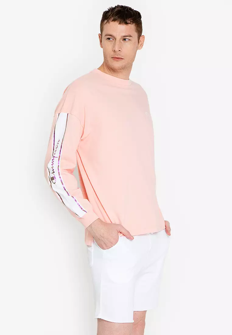 Pink long cheap sleeve champion shirt