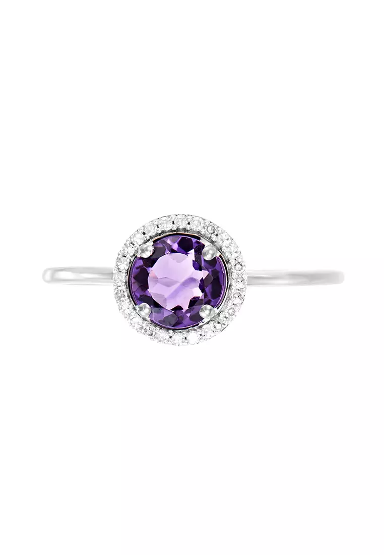 HABIB Amethyst and Diamond Ring in 375/9K White Gold 261881121(R)WG-AMEH