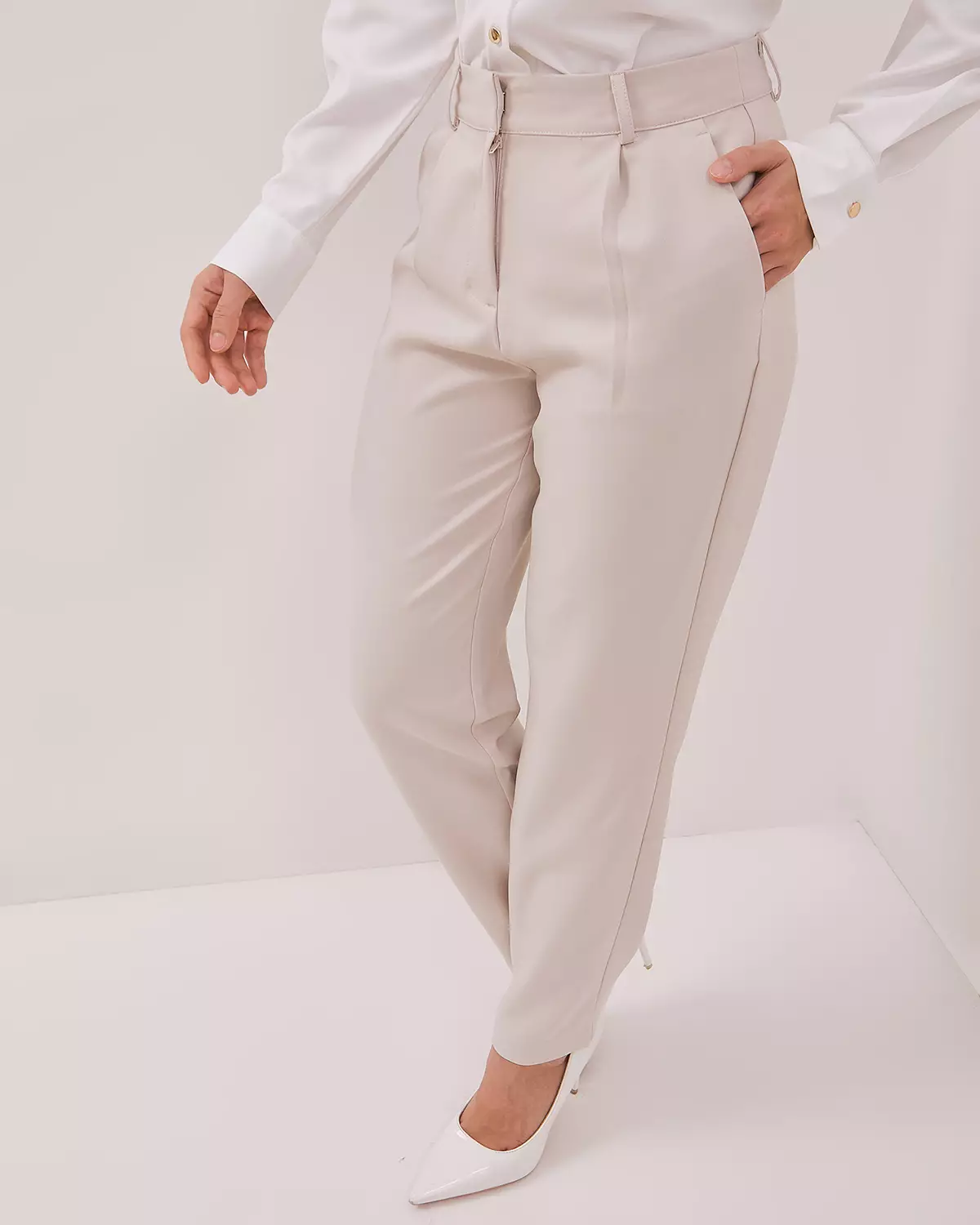 WOMEN'S CREAM LONG PANTS