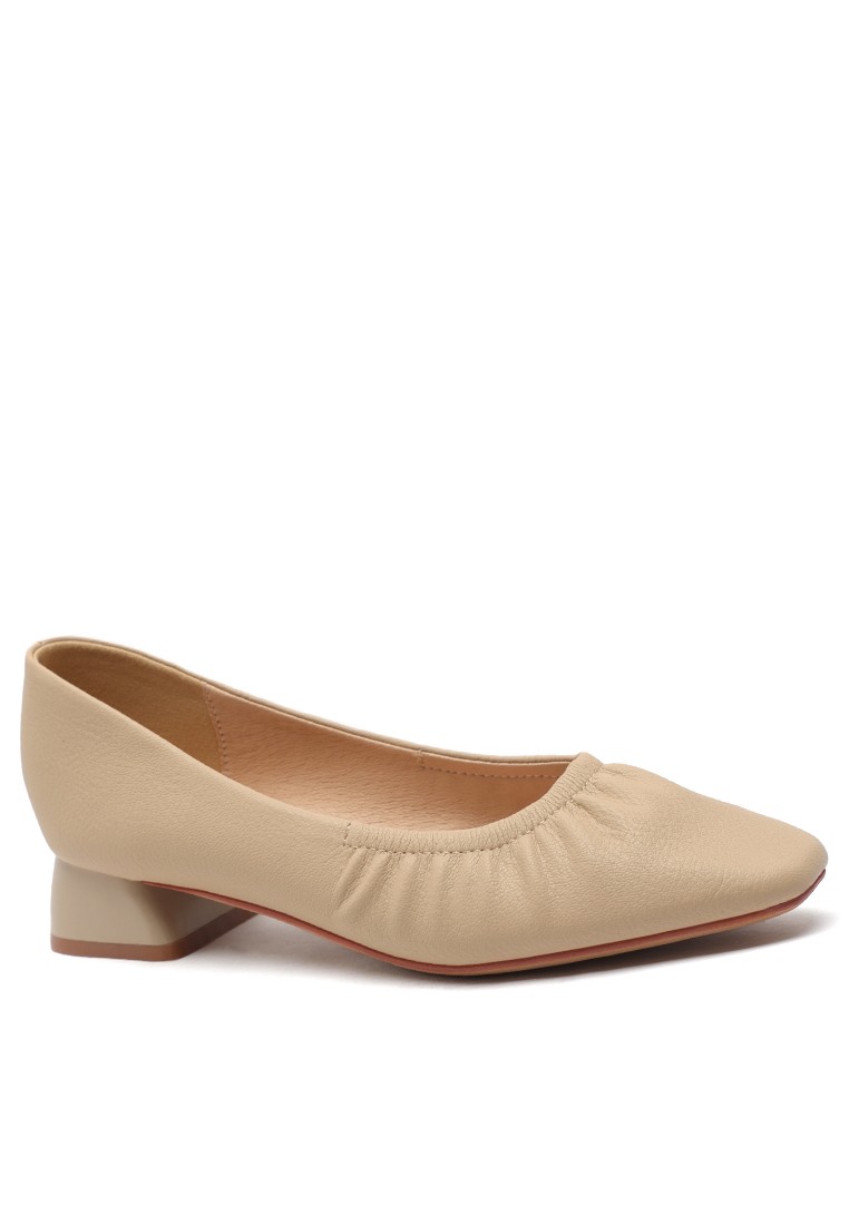 Square Toe Microfiber Leather Pumps 213-19