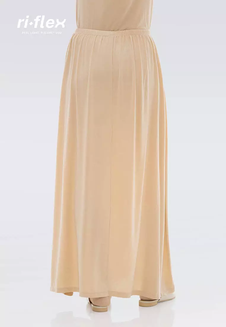 Ria Miranda Beige Comfy Skirt