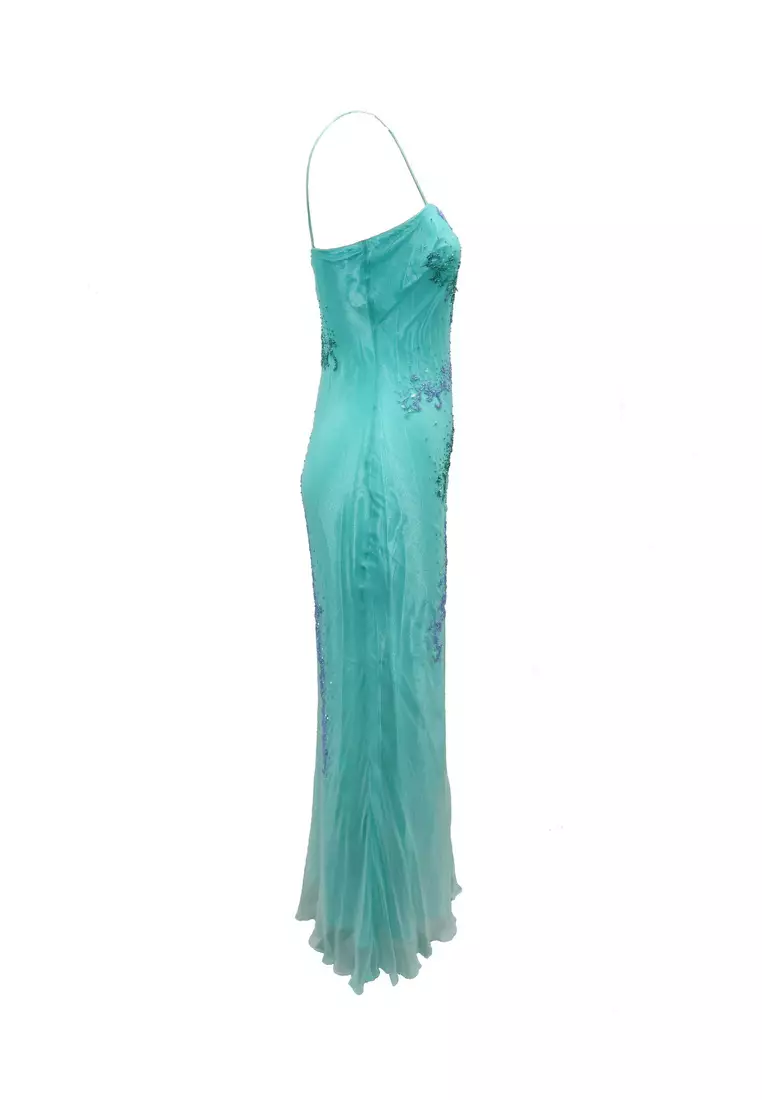 Aqua ombre hot sale chiffon gown