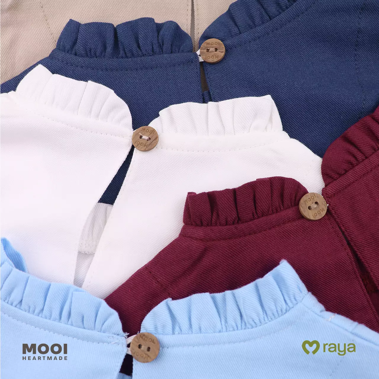 Mooi Setelan Anak Perempuan Raya Collection Hamnah Tunik Set Basic Series 2026 - Sky Blue