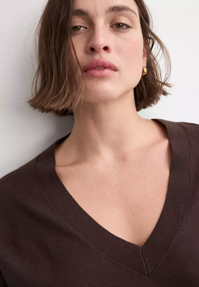 V-Neck Knit Sweater