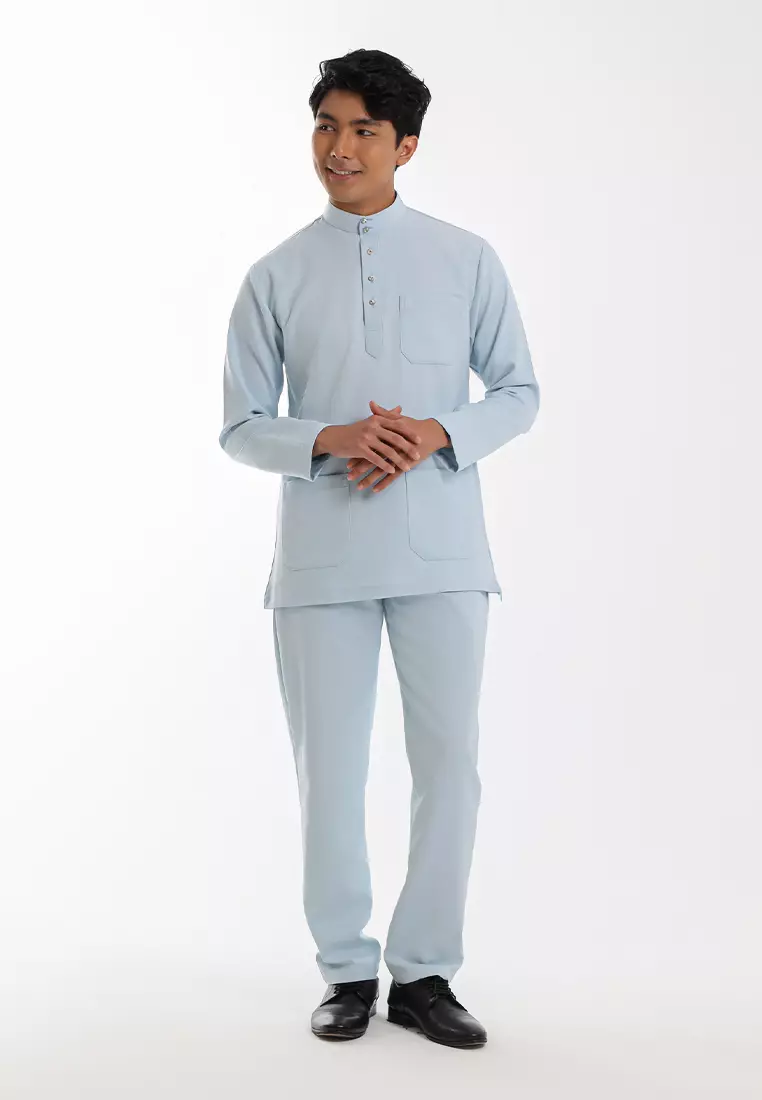 Alain Delon Baju Melayu Cekak Musang Dewasa - 19026002-31BabyBlue