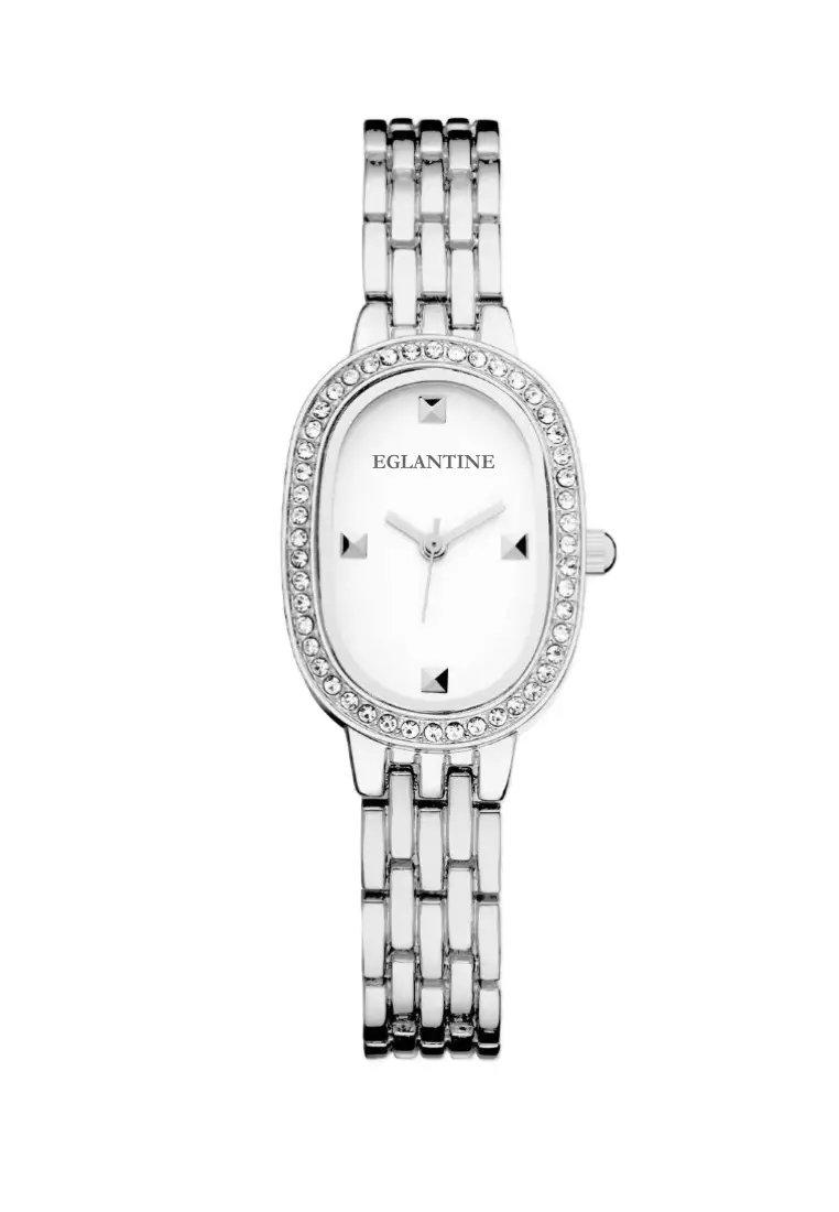 La Niçoise Ladies Silver Color Alloy Quartz Watch, White Dial, Stainless Steel Bracelet