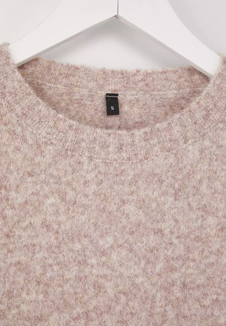 Wardrobe Essentials Mink Wool Blend Fuzzy Premium Yarn Loose Knit Sweater | Twoaw26Kz00125