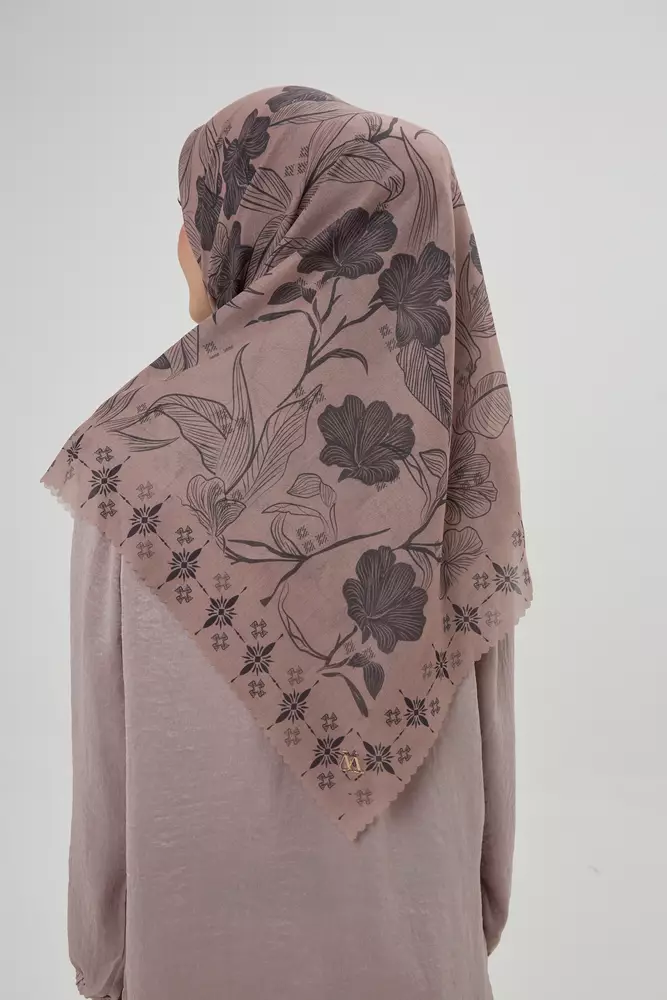 MFMW Twilight Scarf - Kerudung Segi Empat Premium Motif Bunga - Wood