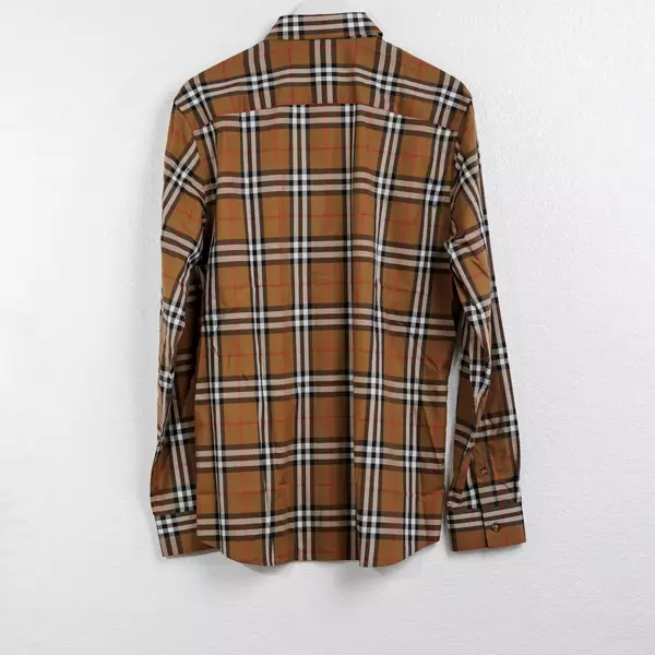 Kemeja BURBERRY SHEFFORD CHECK TAUPE BROWN SS24 LONG SHIRT 100% ORIGINAL