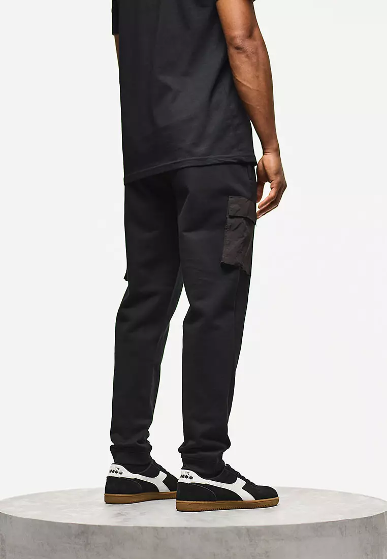 MENS BLACK LIPPI JOG PANT WITH PARACHUTE POCKETS