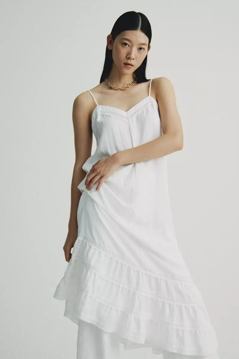 Lace-inset strappy dress