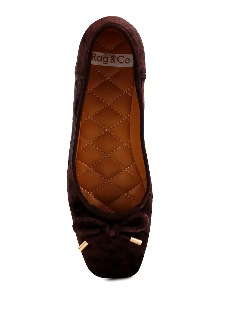 Balerina Busur Beludru Coklat