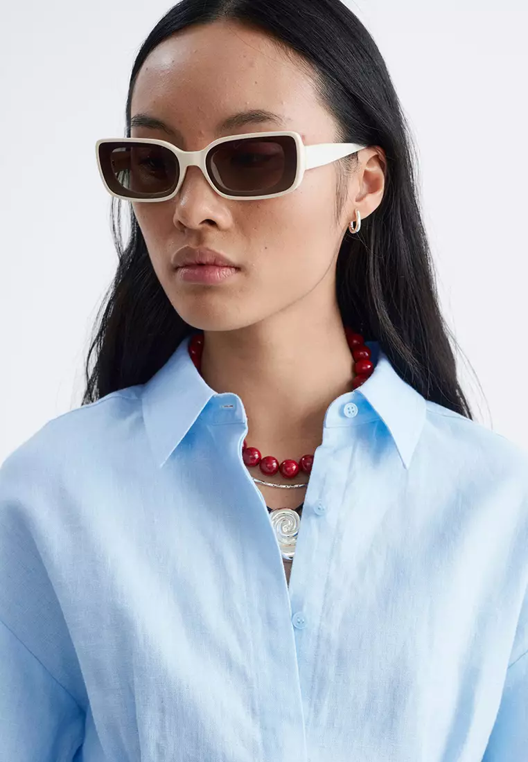 Pleated-Waist Linen Shirt