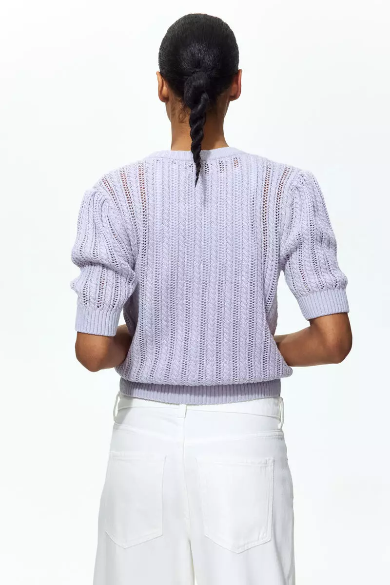 Pointelle-knit cardigan