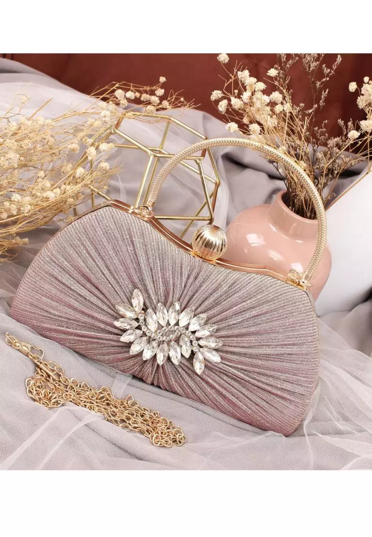 ByVedlyn Intan Tas Pesta Wanita Clutch Fashion Terbaru Pink