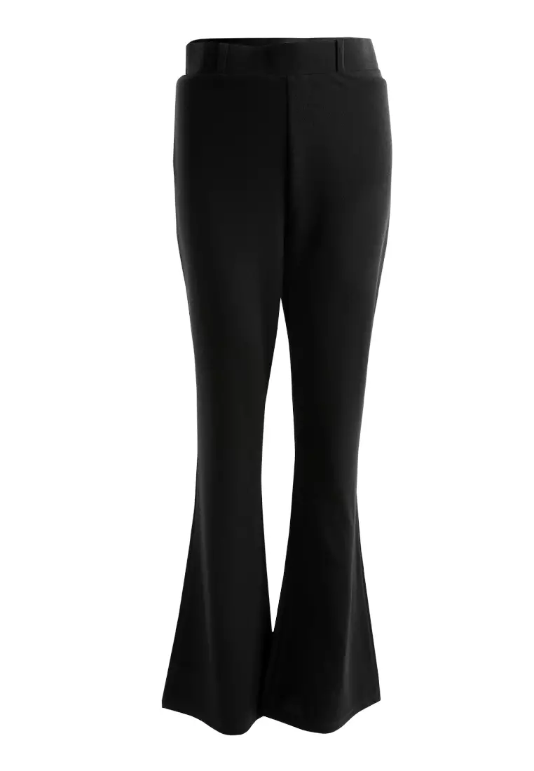 Black Flared Cut Trousers