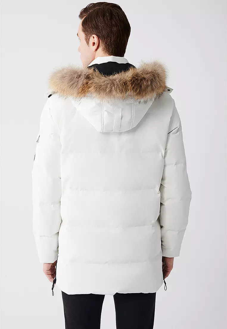 Fur Collar White Men's Winter Jacket Top Quality Men's Winter