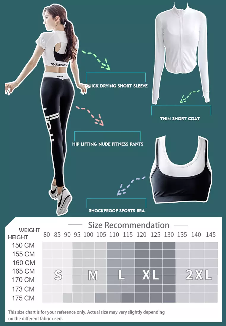 Buy A-IN GIRLS (4PCS)Sports Fitness Yoga Suit (Sports Bra+Pants+Short  T+Jacket) Online