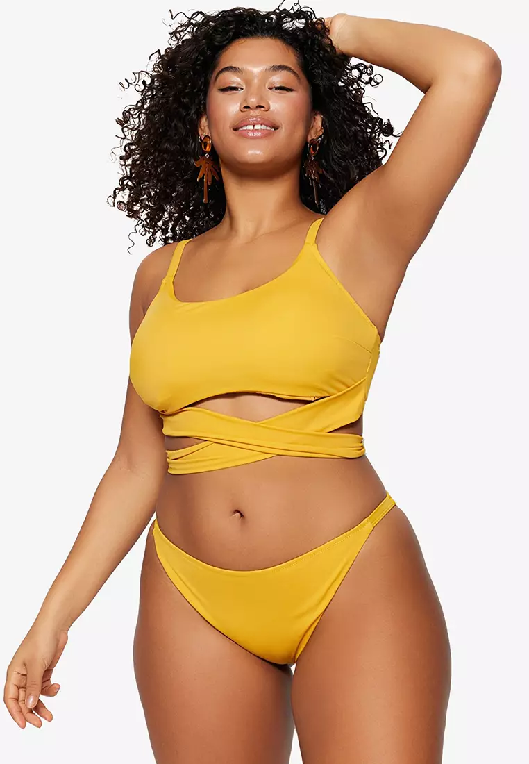 Buy Trendyol Yellow Plus Size Bikini Bottom 2024 Online ZALORA