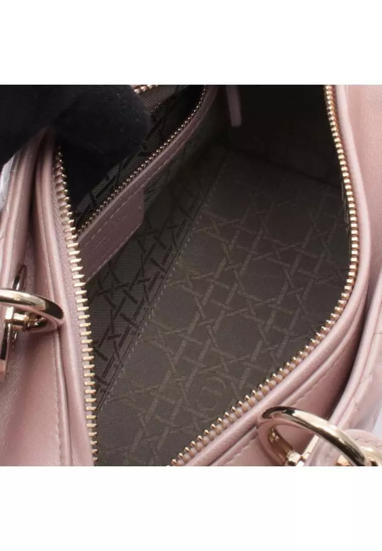 Pre-Loved Dior Medium Iridescent Lambskin Cannage Lady Dior