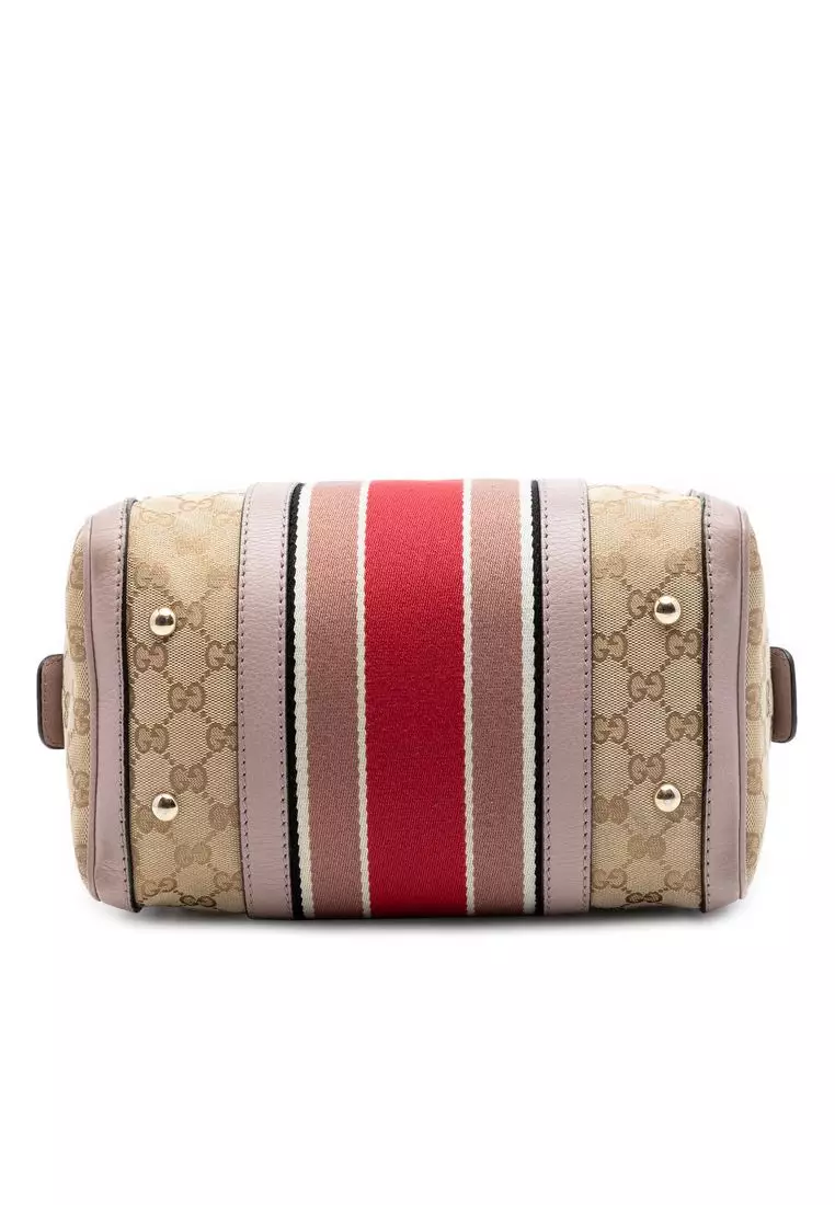 Pre-Loved Gucci Small Gg Canvas Web Joy Boston Bag