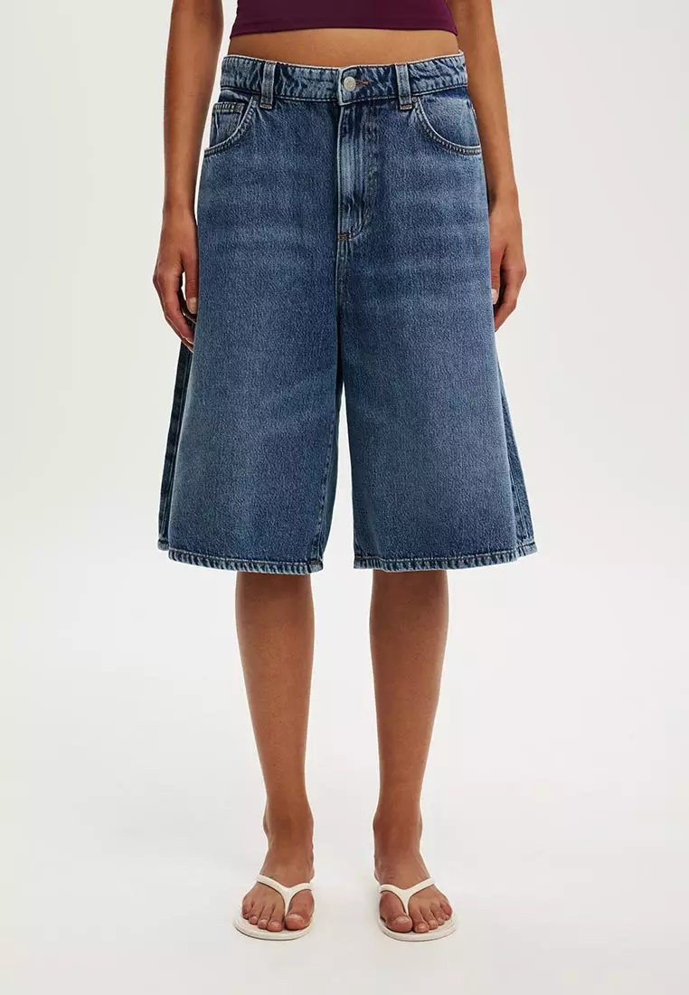 Lyocell Wide Denim Jorts