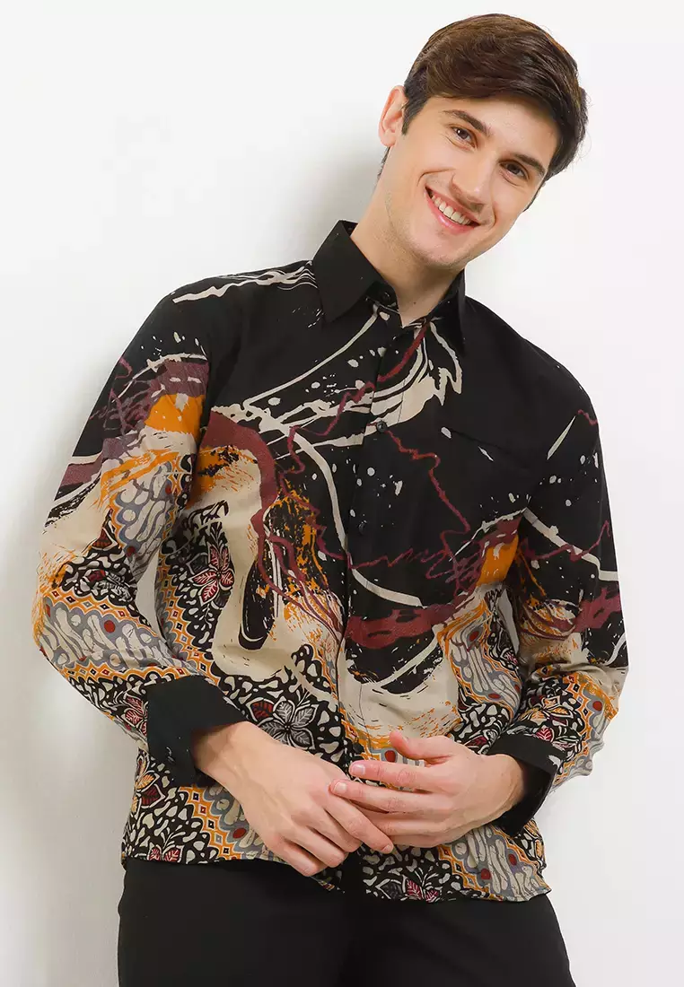 Tyaga Kemeja Batik Premium Pria Casual Modern Lengan Panjang