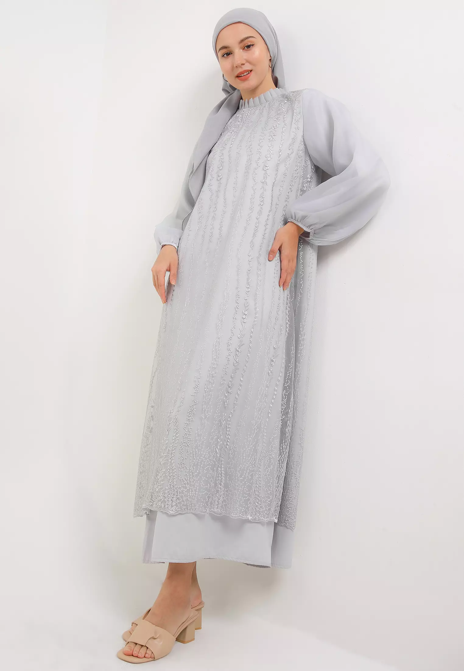 MFMW Esmey Dress Gamis Brukat Grey