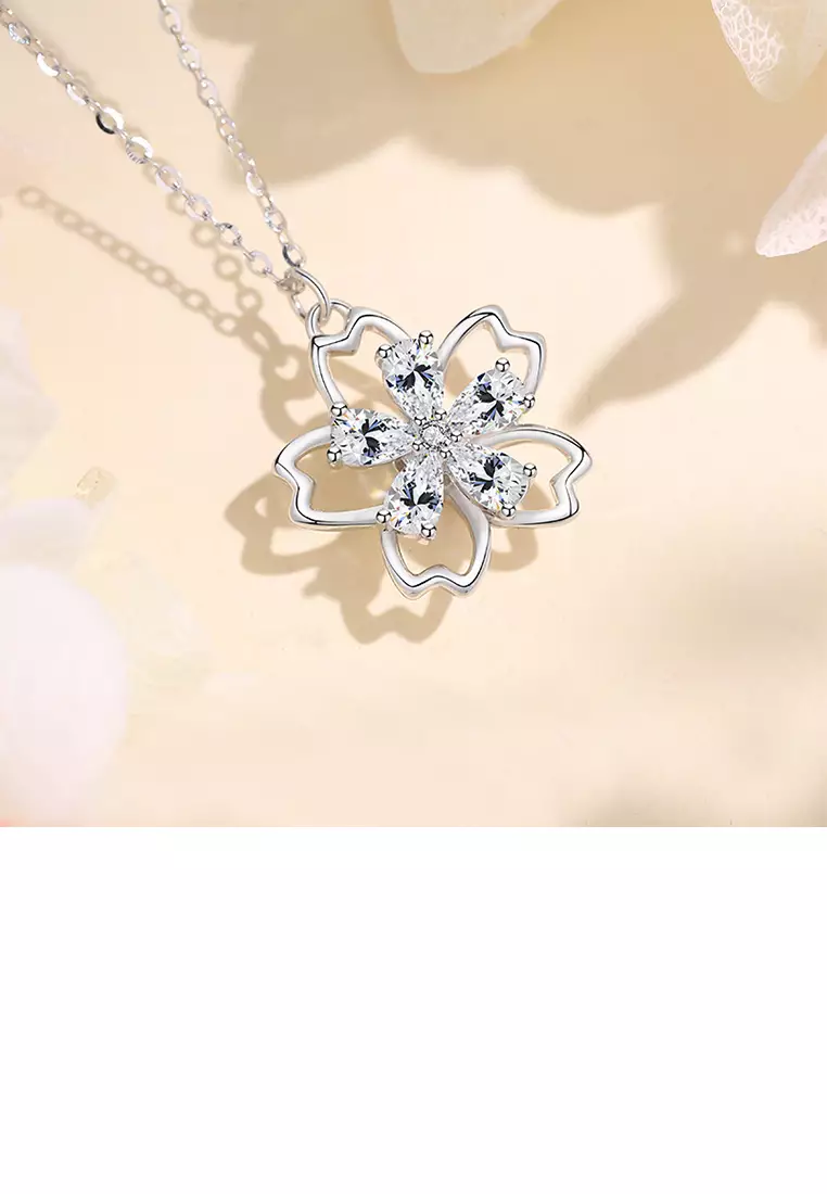 Buy SOEOES 925 Sterling Silver Fashion Simple Rotating Flower