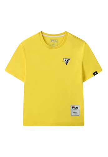 FILA yellow FILA x Maison MIHARA YASUHIRO Logo Dropped Shoulders Cotton T-shirt 48639AAC28F3B9GS_1