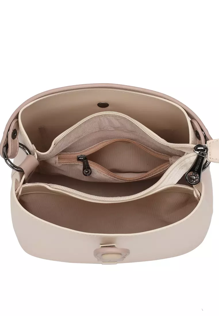 Women's Top Handle Bag / Sling Bag / Crossbody Bag - Beige