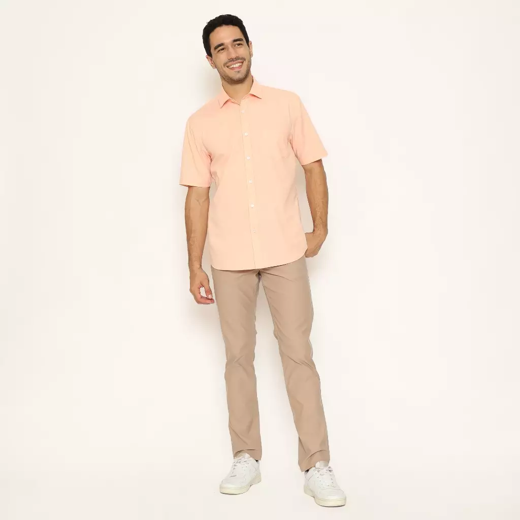 AMK Kemeja Pria Lengan Pendek SHS ITO S/S Peach